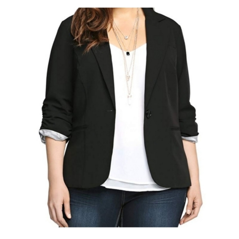 COPY - BOGO $5 Blazer with Rouched Sleeves
